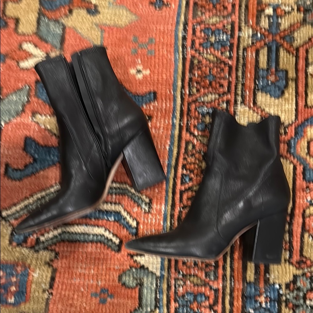 Loeffler Randall Black Leather Ankle Boots